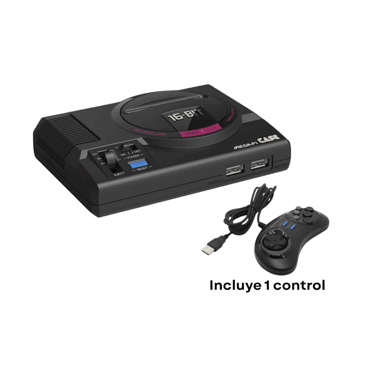 Consola Emuladora MegaPI Sega Genesis - 64GB + 1 Control (1) Consola Emuladora MegaPI Sega Genesis - 64GB + 1 Control - Imagen 1