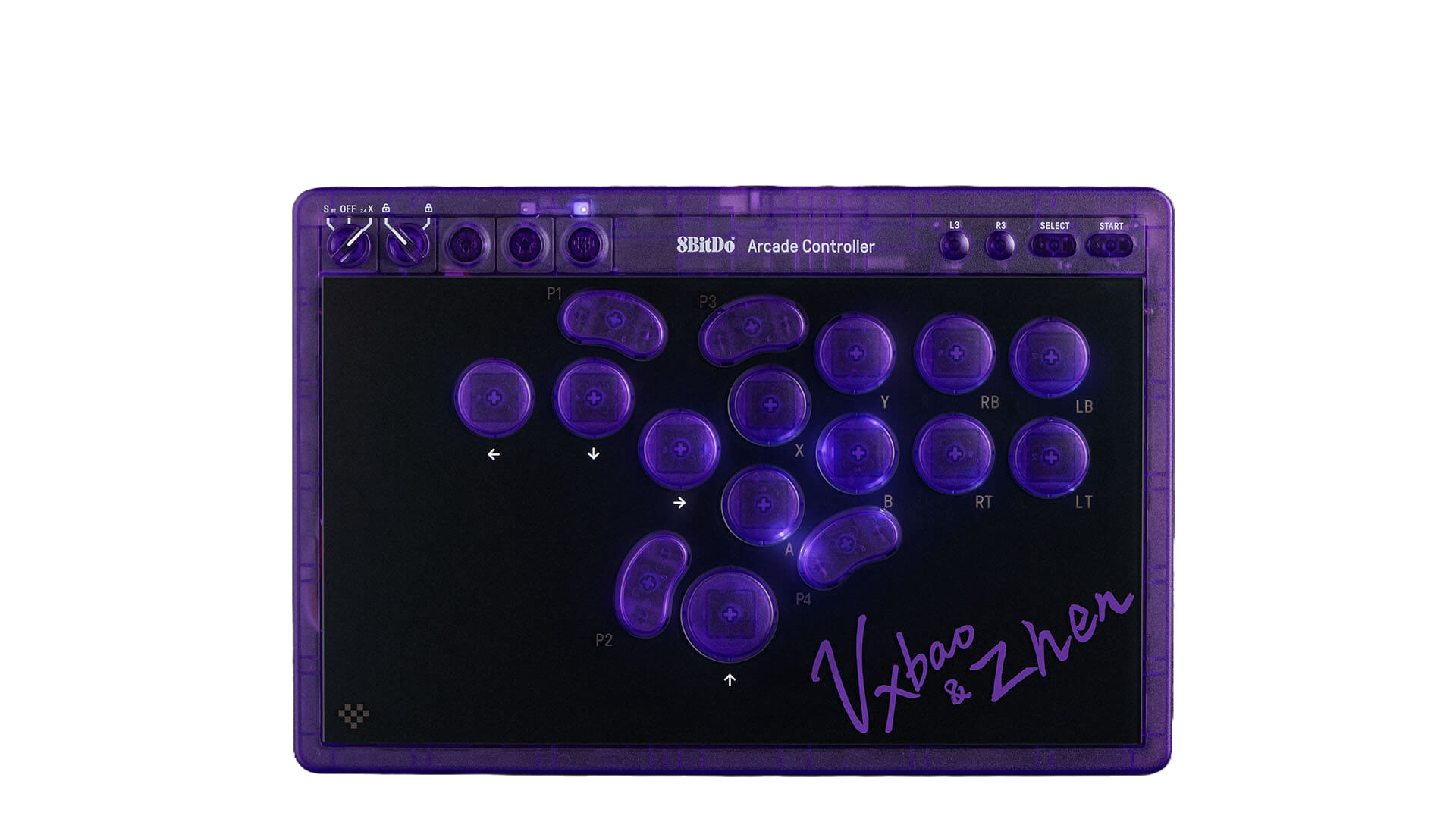 Firefly 8bitdo Arcade Controller - Edicion Morada Transparente Signature Edition - Imagen 1
